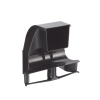 bajada para canaleta fiberrunner™, uso con medidas 4x4, 6x4, 12x4, o 24x12, con reducción a 4x4, color negro