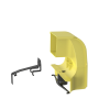 bajada para canaleta fiberrunner™, uso con medidas 4x4, 6x4, 12x4, o 24x12, con reducción a 4x4, color amarillo