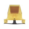 bajada para canaleta fiberrunner™, uso con medidas 4x4, 6x4, 12x4, o 24x12, con reducción a 4x4, color amarillo