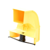 bajada para canaleta fiberrunner™, uso con medidas 4x4, 6x4, 12x4, o 24x12, con reducción a 4x4, color amarillo