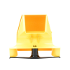 bajada para canaleta fiberrunner™, uso con medidas 4x4, 6x4, 12x4, o 24x12, con reducción a 4x4, color amarillo