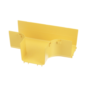 accesorio en t horizontal, con Ángulos a 90º, para canaletas fiberrunner™ 4x4, color amarillo
