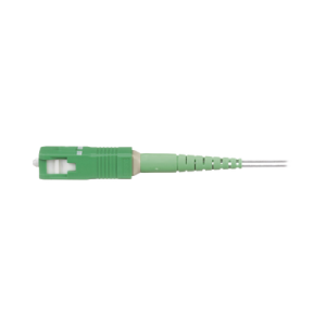 conector de fibra Óptica tipo splice on, monomodo sc/apc, para fibra de 250/900um, color verde