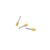 ferrúl de cobre din amarillo para cable 10 awg con largo 12 mm. paquete de 100 piezas