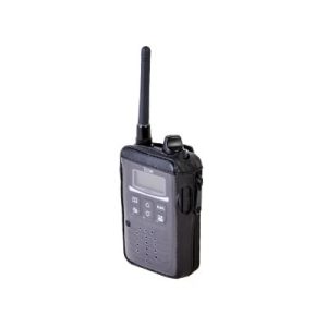 funda reforzada de piel con cierre lateral y visor de pantalla frontal transparente, para uso en radios ip 100h.