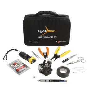 kit de herramienta "lightbow" para terminación de conectores de fibra óptica pre pulidos lc/sc, monomodo o multimodo
