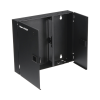 caja de conexión de fibra Óptica, para montaje en pared, acepta 2 placas fap o fmp, hasta 48 fibras, color negro