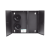 caja de conexión de fibra Óptica, para montaje en pared, acepta 2 placas fap o fmp, hasta 48 fibras, color negro