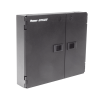 caja de conexión de fibra Óptica, para montaje en pared, acepta 2 placas fap o fmp, hasta 48 fibras, color negro