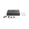 caja de conexión de fibra Óptica, para montaje en pared, acepta 2 placas fap o fmp, hasta 48 fibras, color negro