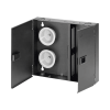 caja de conexión de fibra Óptica, para montaje en pared, acepta 2 placas fap o fmp, hasta 48 fibras, color negro