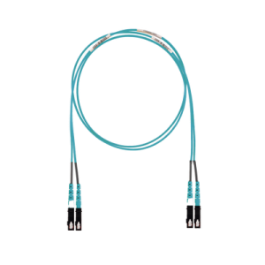 jumper de fibra optica multimodo 50/125 om3, sc sc duplex, lszh (cero halógenos), color aqua, 8 metros