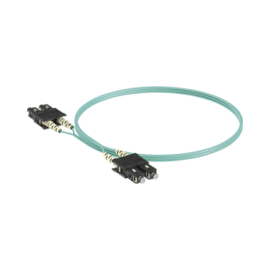 jumper de fibra optica multimodo 50/125 om3, sc sc duplex, ofnr (riser), color aqua, 3 metros
