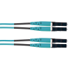 jumper de fibra optica multimodo 50/125 om3, lc lc duplex, lszh (cero halógenos), color aqua, 1 metro