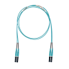 jumper de fibra optica multimodo 50/125 om3, lc lc duplex, lszh (cero halógenos), color aqua, 1 metro
