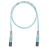 jumper de fibra optica multimodo 50/125 om3, lc lc duplex, lszh (cero halógenos), color aqua, 2 metros