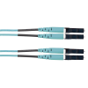 jumper de fibra optica multimodo 50/125 om3, lc lc duplex, lszh (cero halógenos), color aqua, 2 metros