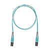 jumper de fibra optica multimodo 50/125 om3, lc lc duplex, lszh (cero halógenos), color aqua, 5 metros