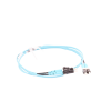 jumper de fibra optica multimodo 50/125 om3, lc lc duplex, ofnr (riser), color aqua, 1 metro
