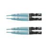 jumper de fibra optica multimodo 50/125 om3, lc lc duplex, ofnr (riser), color aqua, 4 metros