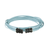 jumper de fibra optica multimodo 50/125 om3, lc lc duplex, ofnr (riser), color aqua, 4 metros