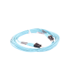 jumper de fibra optica multimodo 50/125 om3, lc lc duplex, ofnr (riser), color aqua, 5 metros