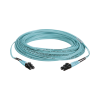 jumper de fibra optica multimodo 50/125 om3, lc lc duplex, ofnr (riser), color aqua, 15 metros