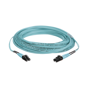jumper de fibra optica multimodo 50/125 om3, lc lc duplex, ofnr (riser), color aqua, 15 metros