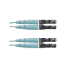 jumper de fibra optica multimodo 50/125 om3, lc lc duplex, ofnr (riser), color aqua, 25 metros