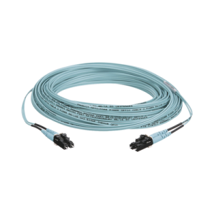 jumper de fibra optica multimodo 50/125 om3, lc lc duplex, ofnr (riser), color aqua, 50 metros