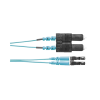 jumper de fibra optica multimodo 50/125 om3, lc sc duplex, ofnr (riser), color aqua, 2 metros