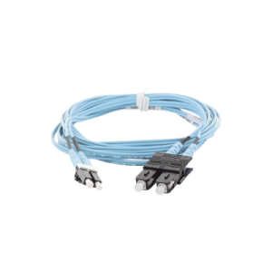 jumper de fibra optica multimodo 50/125 om3, lc sc duplex, ofnr (riser), color aqua, 3 metros