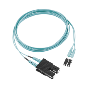 jumper de fibra optica multimodo 50/125 om3, lc sc duplex, ofnr (riser), color aqua, 30 metros