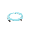 jumper de fibra optica multimodo 50/125 om4, lc lc duplex, ofnr (riser), color aqua, 3 metros