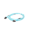 jumper de fibra optica multimodo 50/125 om4, lc lc duplex, ofnr (riser), color aqua, 3 metros