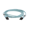 jumper de fibra optica multimodo 50/125 om4, lc lc duplex, ofnr (riser), color aqua, 20 metros