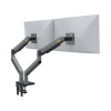 montaje de escritorio articulado para 2 monitores de 22" 32" / soporta hasta 15 kg x brazo / vesa 75 x 75 / 100 x 100 / acero / giro: 360°