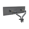 montaje de escritorio articulado para 2 monitores de 22" 32" / soporta hasta 15 kg x brazo / vesa 75 x 75 / 100 x 100 / acero / giro: 360°