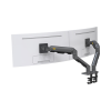 montaje de escritorio articulado para 2 monitores de 27 34" / soporta hasta 16 kg por brazo/ vesa 75 x 75 / 100 x 100 / acero / giro: 360°