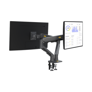 montaje de escritorio articulado para 2 monitores de 27 34" / soporta hasta 16 kg por brazo/ vesa 75 x 75 / 100 x 100 / acero / giro: 360°