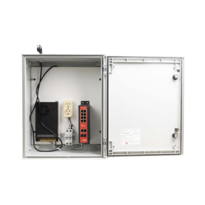 switch poe industrial para exterior / 8 puertos gigabit con 8 puertos poe 802.3at / protección térmica 2p, 16a, corriente alterna 400 vca