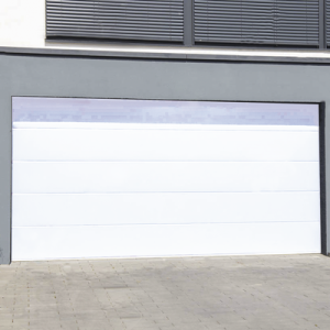 puerta de garage de alta calidad / linea central / color blanco 12x9 pies, aislada, estilo americana.
