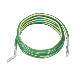 jumper para aterrizar equipos, 6 awg, con terminal doblada a 45 grados, para conexión a tierra y terminal recta para equipos, 3.6 m de largo