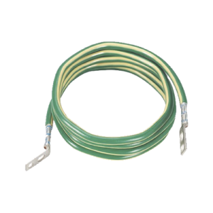 jumper para aterrizar equipos, 6 awg, con terminal doblada a 45 grados, para conexión a tierra y terminal recta para equipos, 1.8m de largo