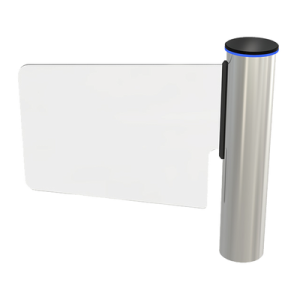 torniquete tipo ala o bandera fabricado en acero inoxidable 304 con hoja de cristal templado / acceso bidireccional con corona led