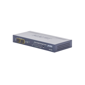 switch administrable de escritorio de 8 puertos gigabit/ 2 puertos sfp / 20 gbps switching / poe in 802.3af/at / dual power dc + poe / vlan q in q / ipv6/ipv4/ administración remota con cloudnms