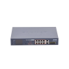 switch no administrable 8 puertos gigabit con modo extender a 250 m, 2 puertos uplink 10/100/1000 mbps, 2 puertos sfp