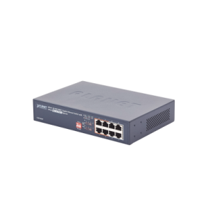 switch poe no administrable, 8 puertos 10/100/1000 mbps con 4 puertos poe 802.3af/at, modo extender hasta 250 mts