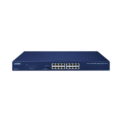 switch no administrable gigabit de 16 puertos 10/100/1000 mbps, con modo extendido para distancias de hasta 200 m switch no administrable gigabit de 16 puertos 10/100/1000 mbps, con modo extendido para distancias de hasta 200 m