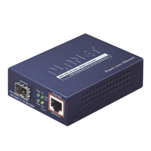 convertidor ieee802.3af/at poe 10/100/1000base t a 100/1000x sfp